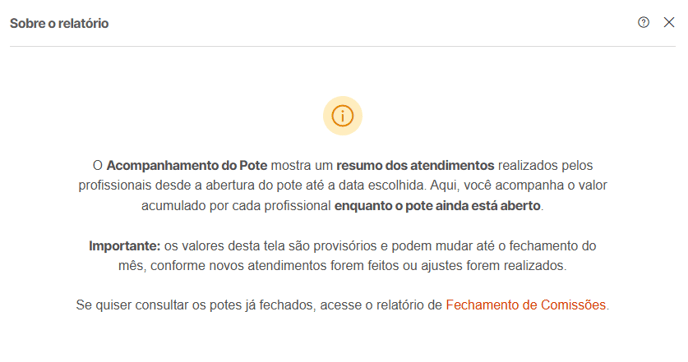acompanhamento do pote